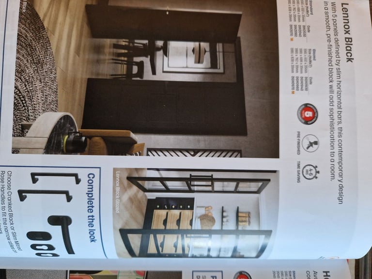 Howdens black glazed internal door