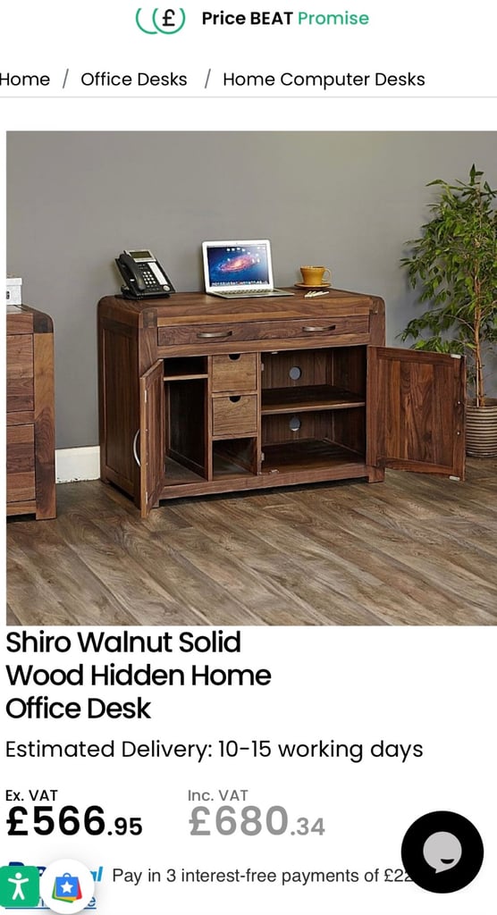 Shiro Walnut Solid wood hidden home office desk 