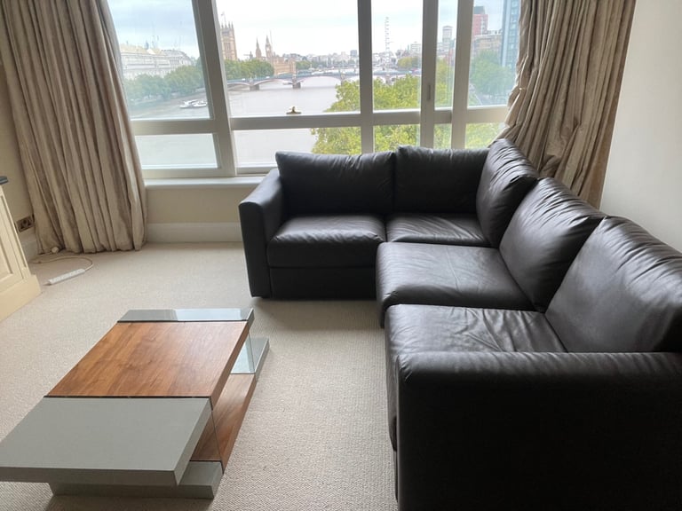 Leather IKEA corner sofa - modular 