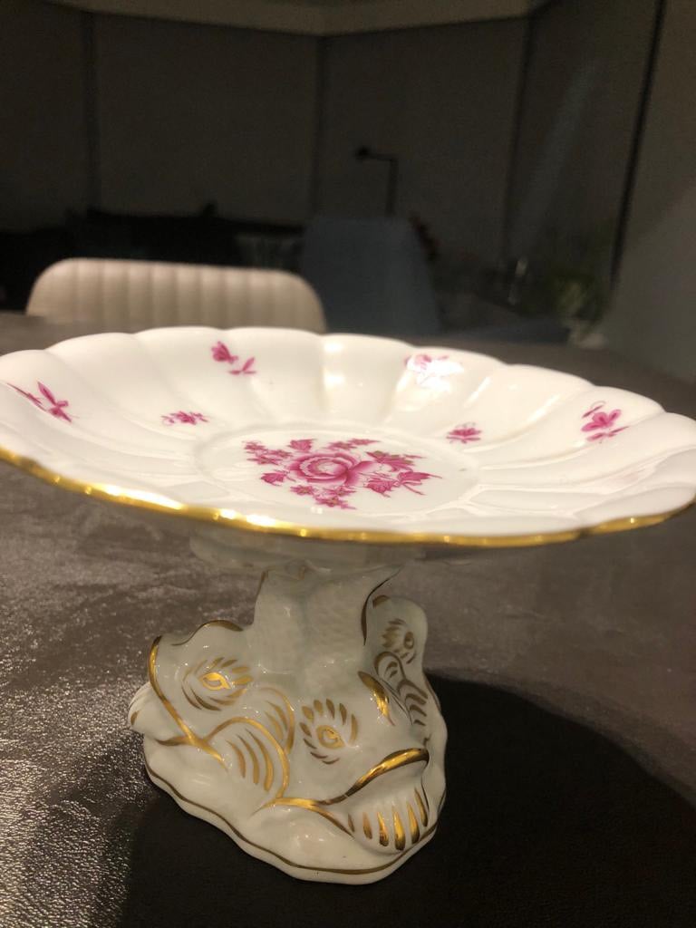 Herend Dish With Dolphin Stand
