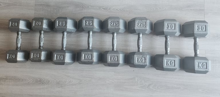 Bodypower hex dumbbells pairs 20kg 25kg 27.5kg 30kg 