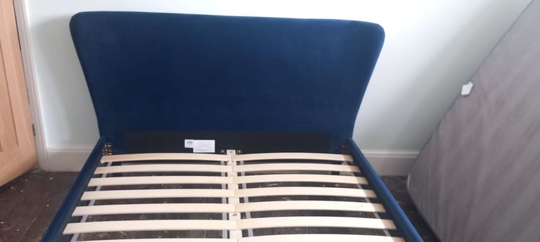 Navy Blue Velvet Bedframe