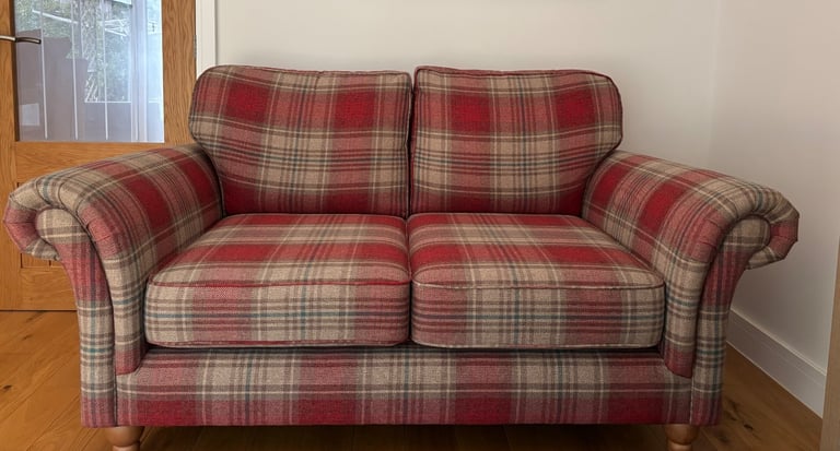image for Lovely NEXT Highbury 2 Seater Sofa in Red Check As New