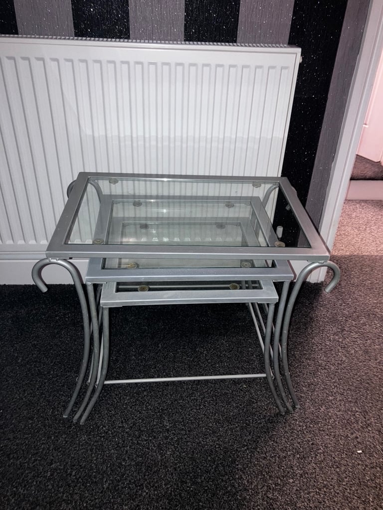 image for Table glass nest of 3 can deliver for a small charge