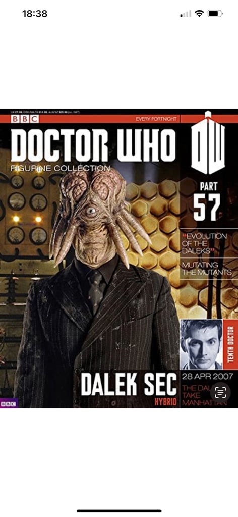 Eaglemoss Doctor Who Figurine Collection #57 Dalek Sec Hybrid w/ Magazine