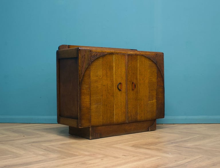 image for vintage art deco 1940s oak sideboard