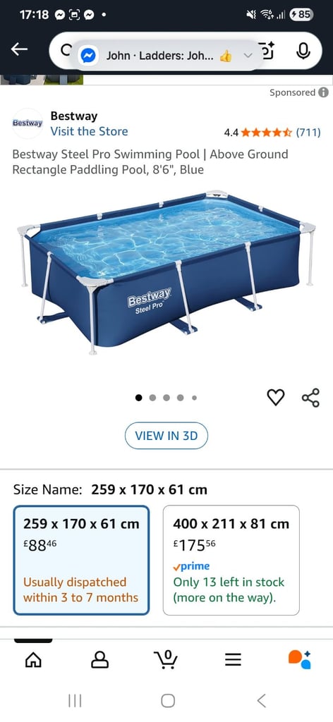 Intex paddling pool