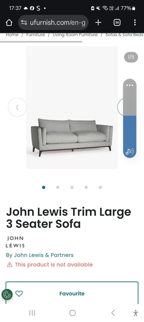 John lewis Trim 3 seater sofa in white boucle fabric RRP £2000