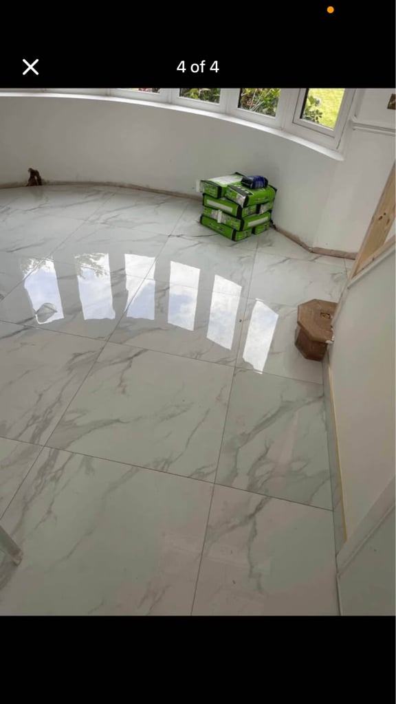 image for Clearance White and grey marble effect floor and wall porcelain tiles 30x60cm 300x600mm