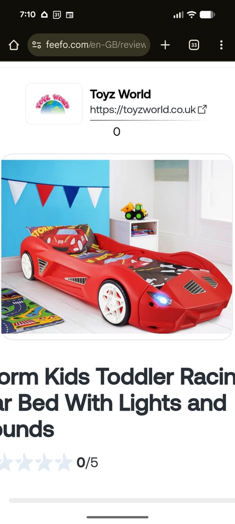 Kids car bed