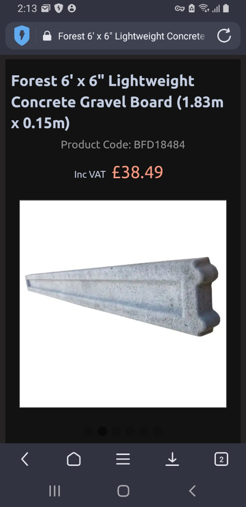 Gravel board concrete 1.83m 