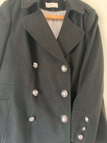Ladies black military style coat size 14! | in Dundonald, Belfast | Gumtree
