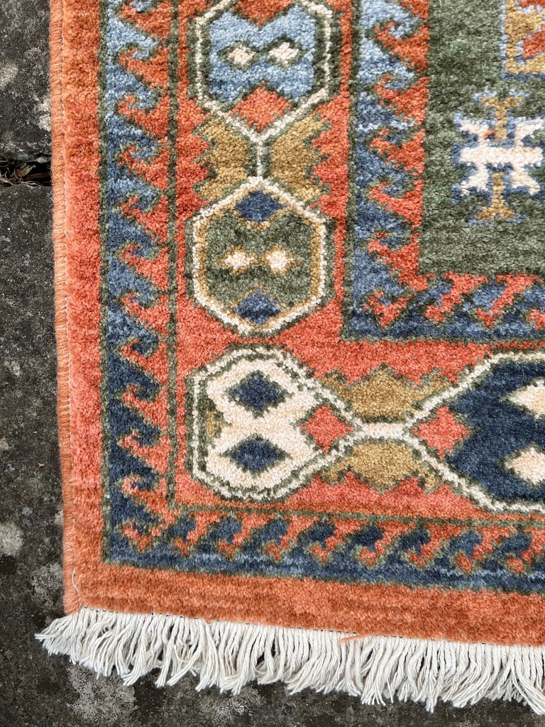 Kazak style Belgian wool rug 