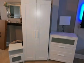 IKEA bedroom furniture, wardrobe, Chester draws and bed side cabinet 