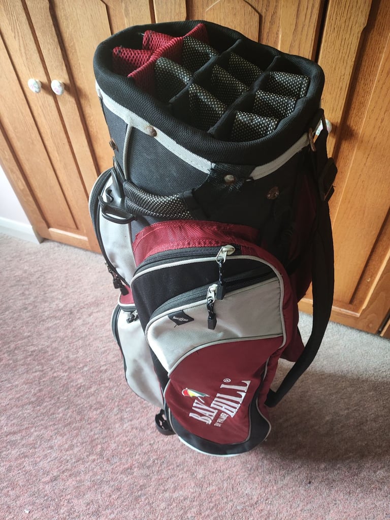 Bayhill (By Palmer), Black & Red Golf Bag with Dividers & Carry Strap - Exc Con