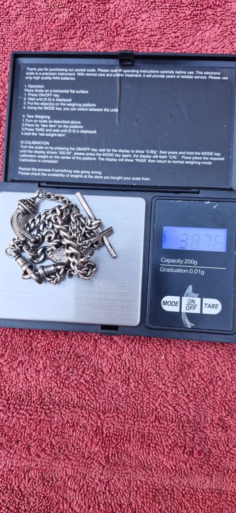 Silver albert chain fob and charms