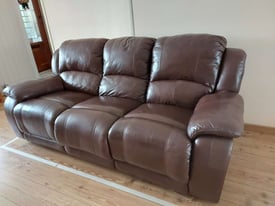 Leather recliner 3 sear sofa in dark brown, originally from Harveys 