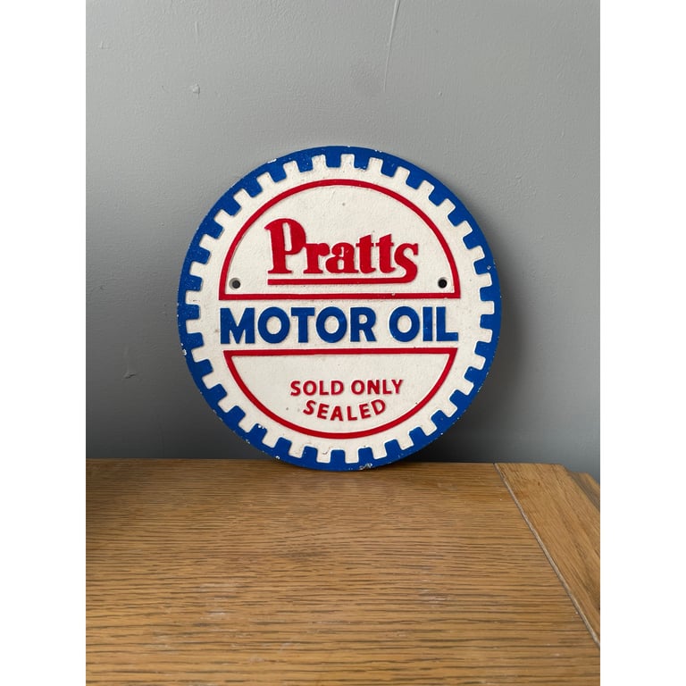 Pratts Motor Oil Cast Iron Sign