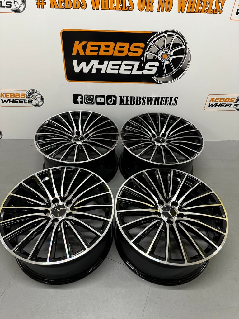 18" MERCEDES TURBINE TWIST REPLACEMENT STYLE ALLOY WHEELS C CLASS E CLASS S CLASS A CLASS CLA 
