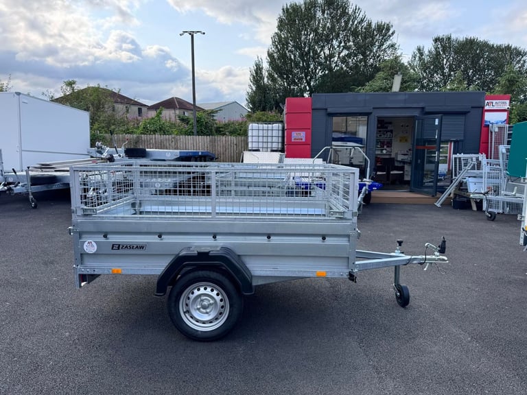 Brand New Zaslaw 205SU 7ft x 4ft single axle tipping trailer with 40cm mesh
