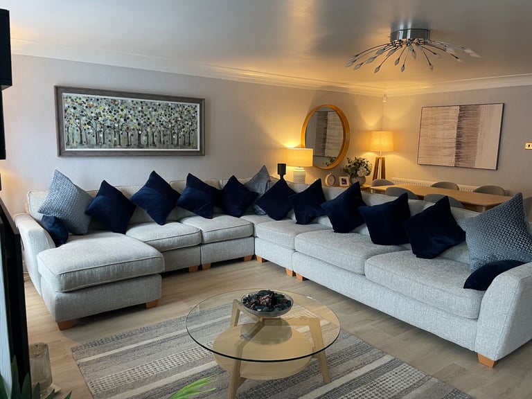 DFS Sofia Corner suite with matching chaise and footstool