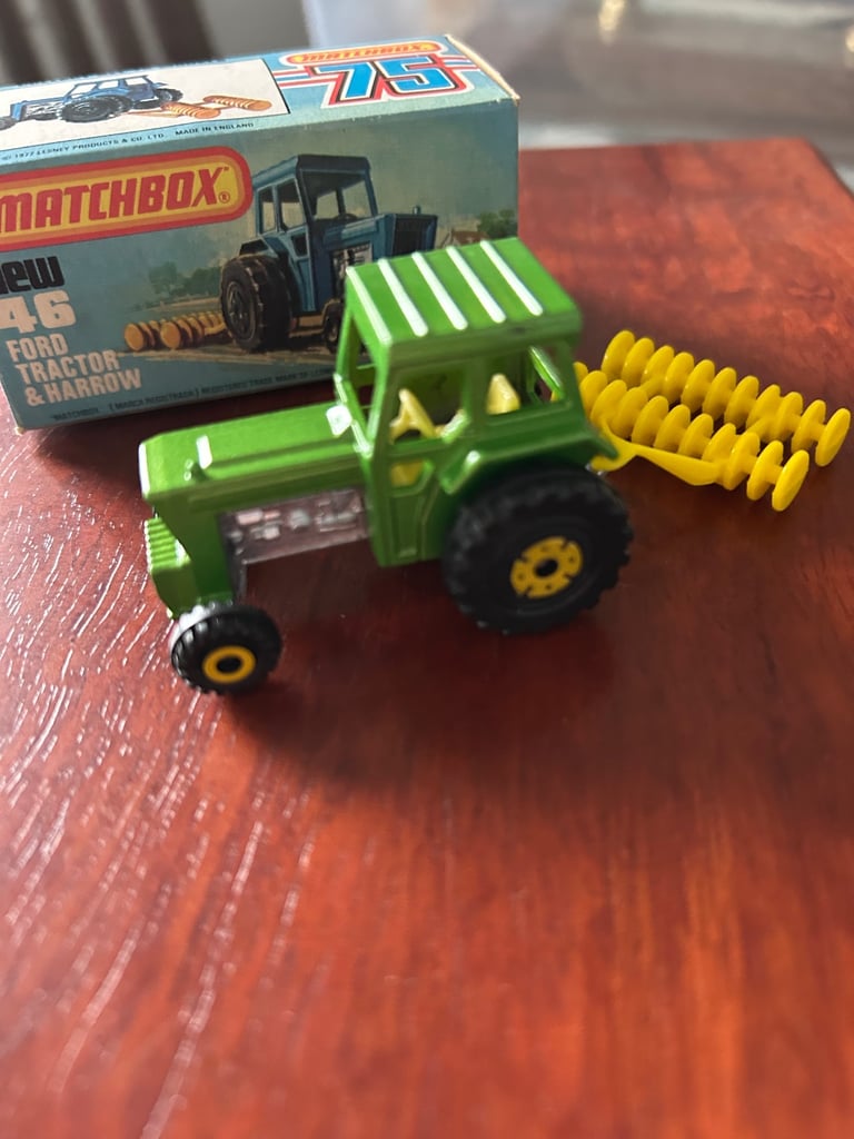 Vintage No 46 Matchbox Ford Tractor and Harrow boxed