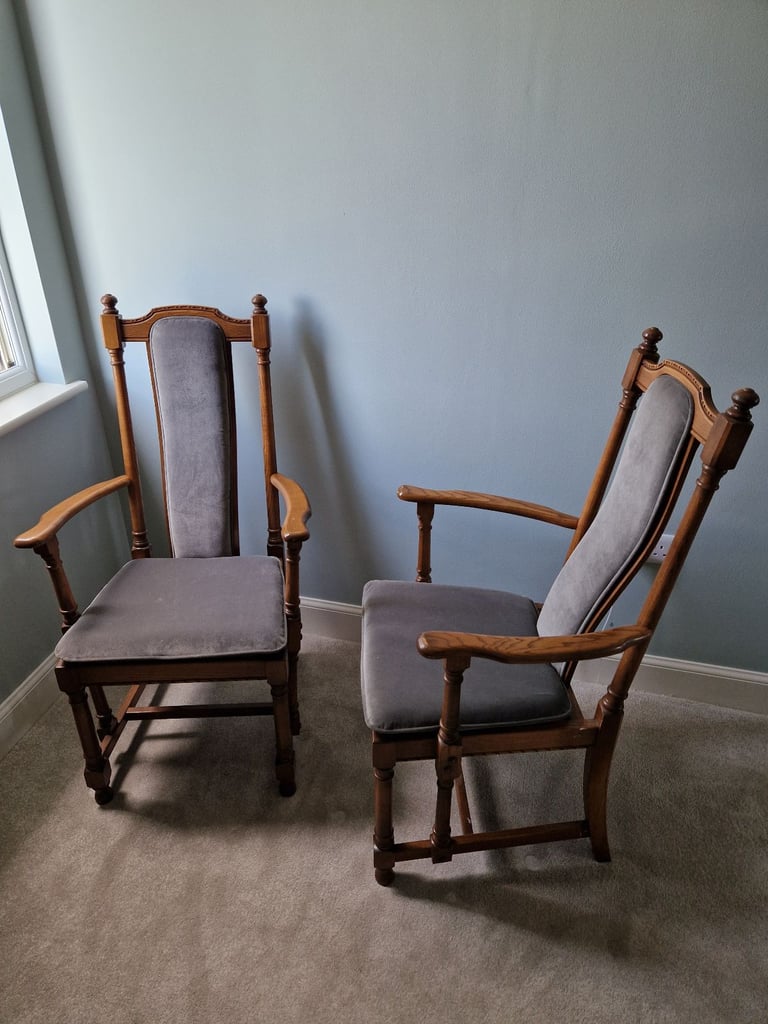 Ercol High Back Dining Chairs Reupholstered 