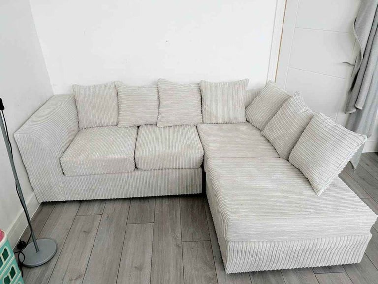 image for  Modern DYLAN L Shape Sofa Cream Colour – Elegant Fabric Finish ~ CASH ON DELIVERY **