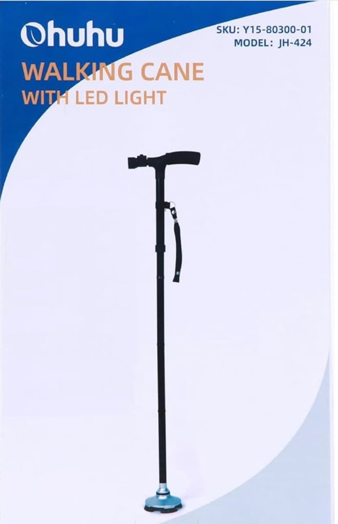 image for Foldable Walking Stick with LED Light