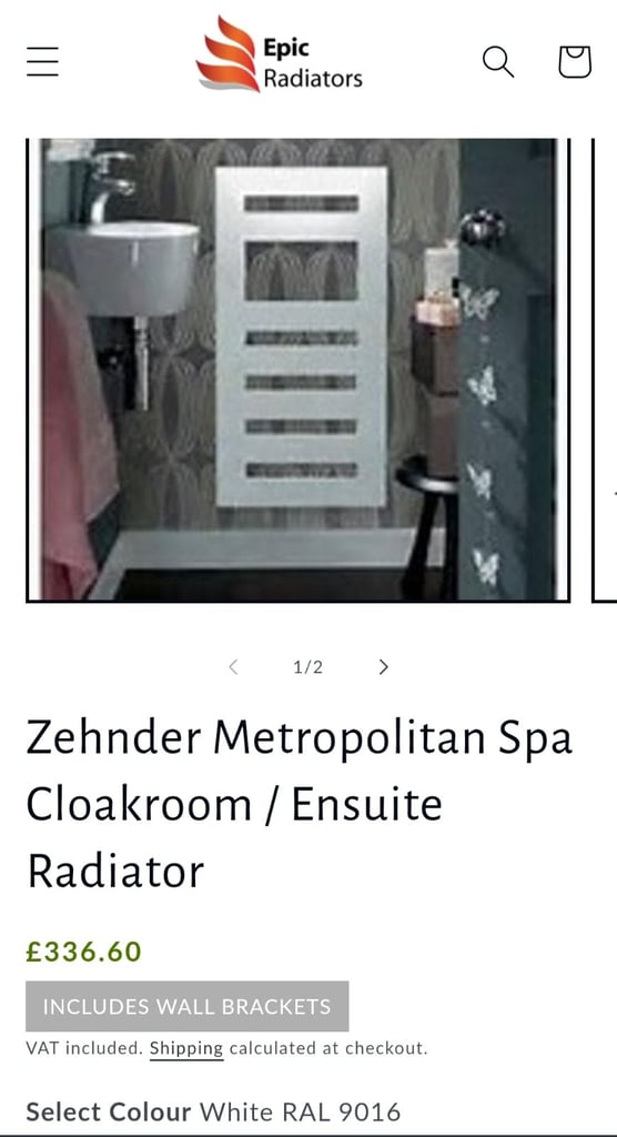 Zehnder Metropolitan Spa Cloakroom/Ensuite Radiator **UNUSED**