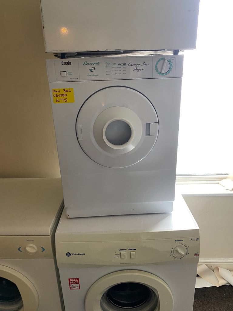 ✅WHITE CREDA 3KG MINI VENTED TUMBLE DRYER 