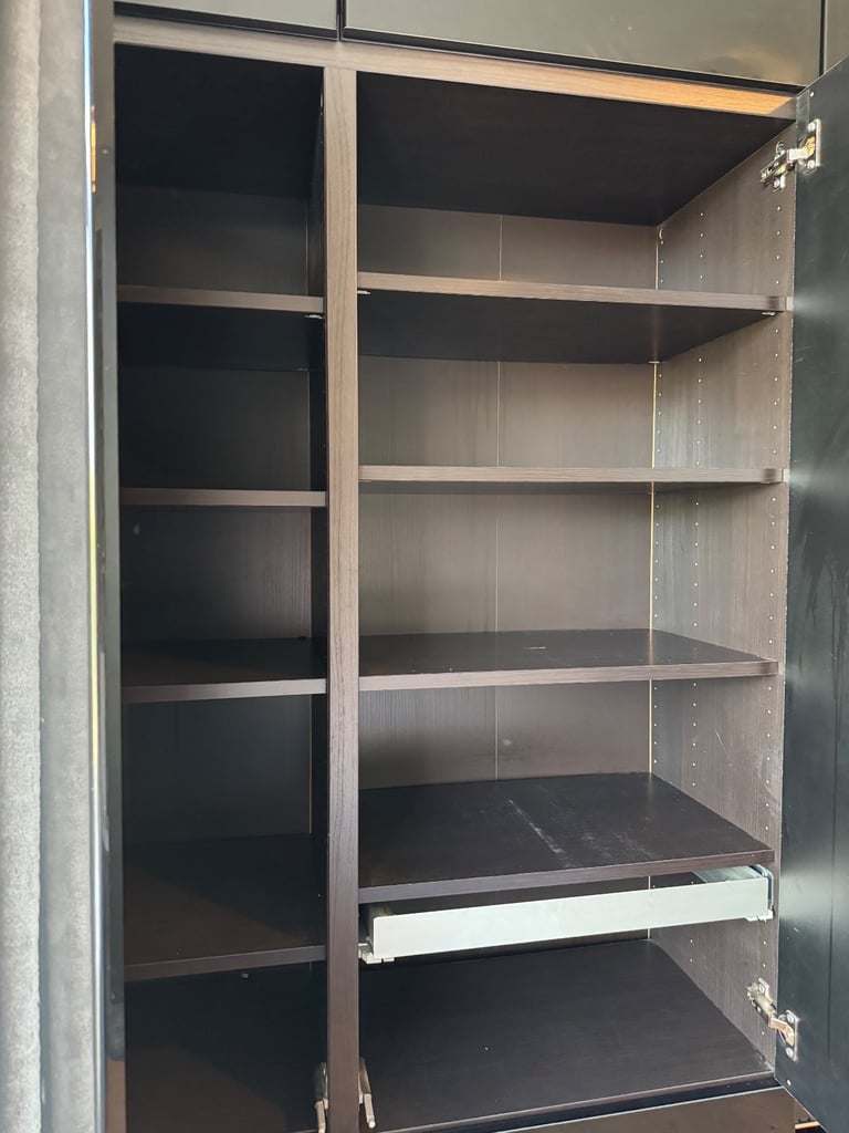 Large black gloss wall unit