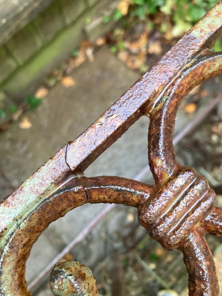 Wrought iron boot rack