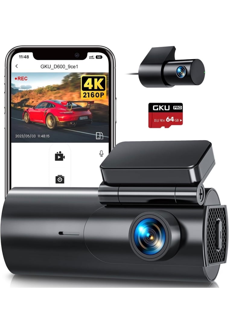 image for 4k dash cam front and rear( brand new)