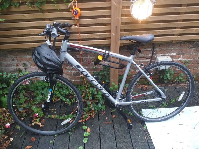 image for Carrera Crossfire 1 Mens Bike - Silver, Large; plus accessories