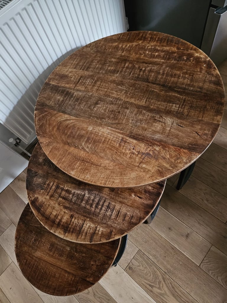 Beautiful solid wood coffee nesting tables 