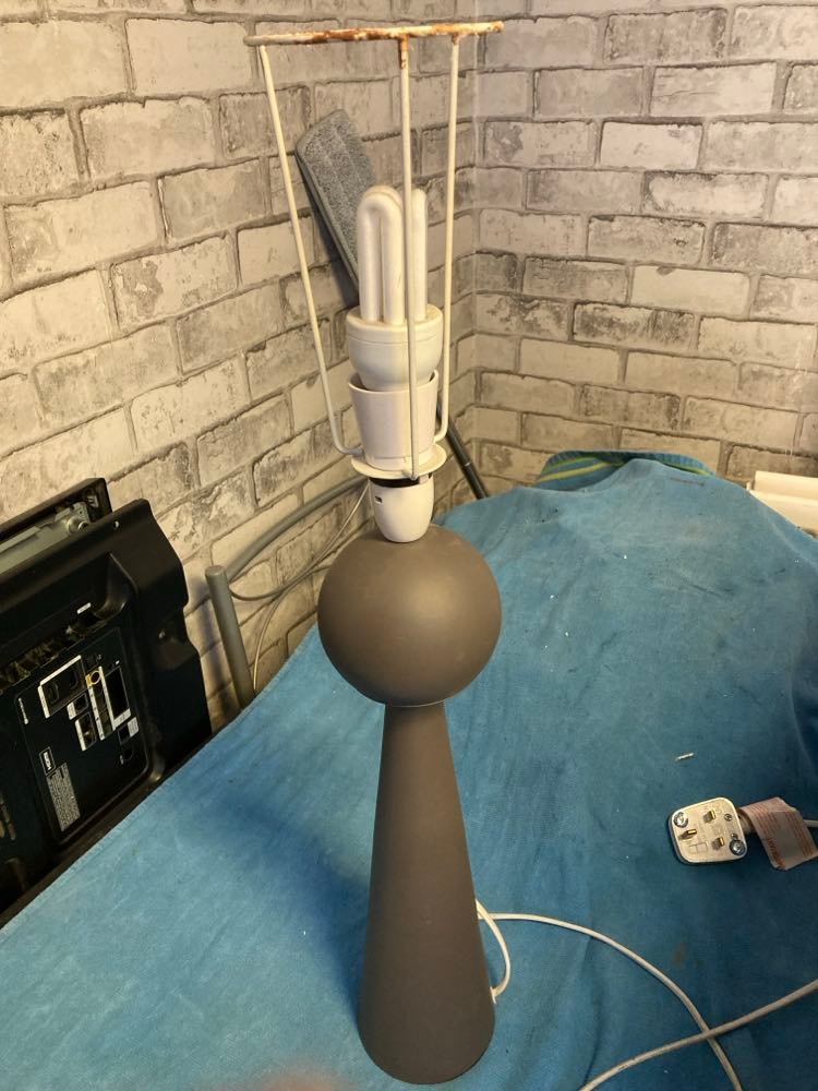 image for hampshire Modern grey Table Lamp metal cone and ball shape with LED Bulb 50cm