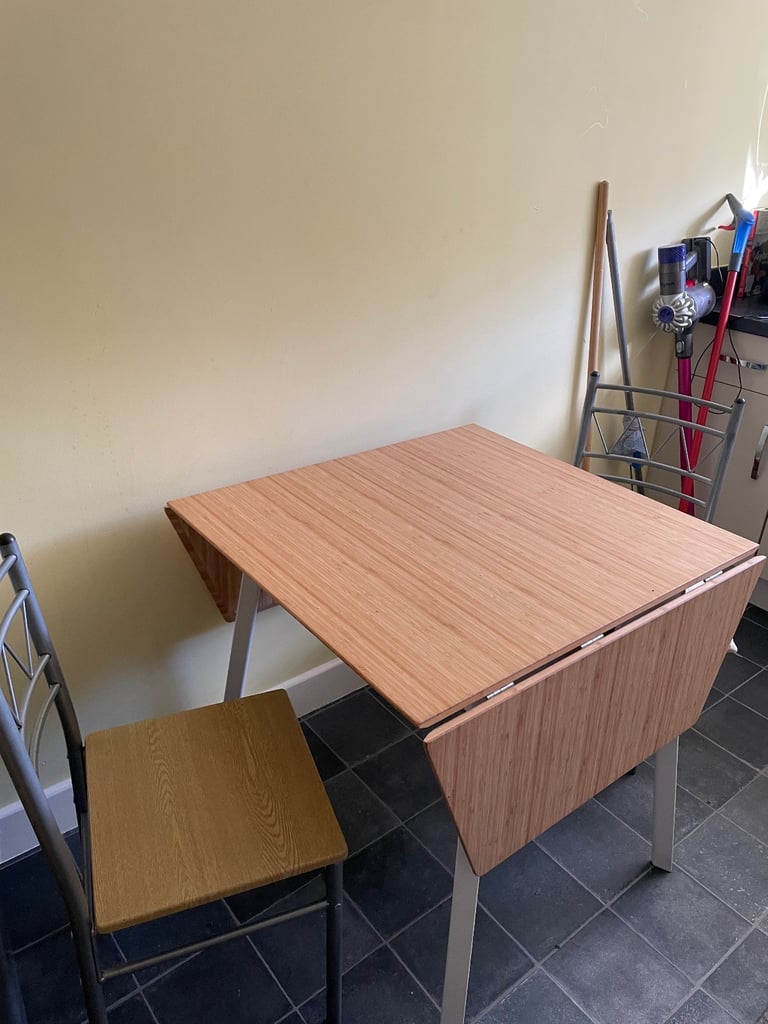 image for IKEA Drop Down Table and Two Chairs