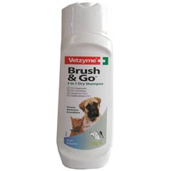 Vetzyme Brush and Go dry dog shampoo 85g