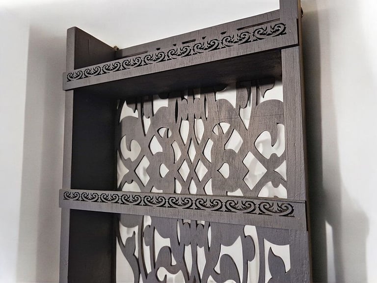 Spice Kitchen storage Herb Rack Spice Shelf Rack Rustic Wooden Laser Cut Hand Made