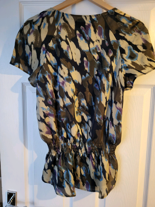 CK Silk Feel Short Sleeve Blouse - Multicoloured 