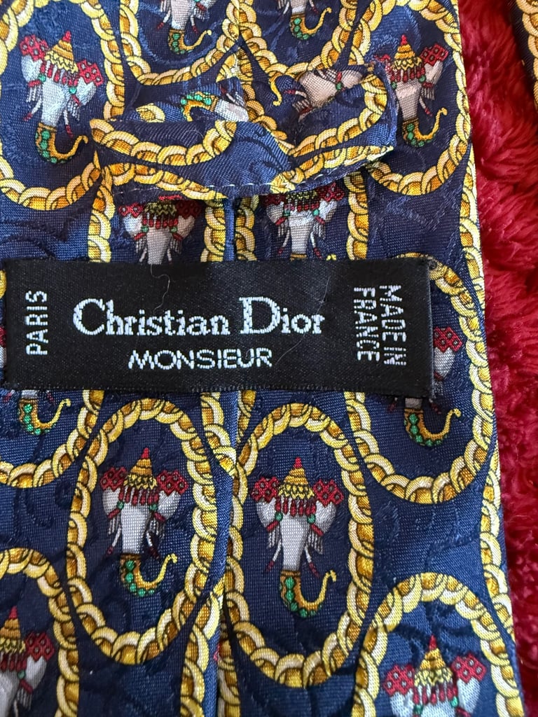 image for Vintage Christian Dior 100% silk handmade tie