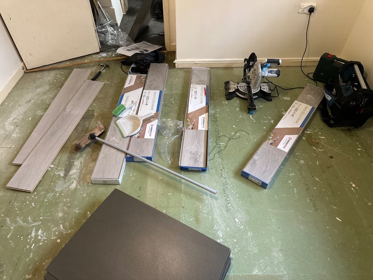 Laminate herringbone Vinyl LVT flooring Furniture Assembly Paint Wallpaper 