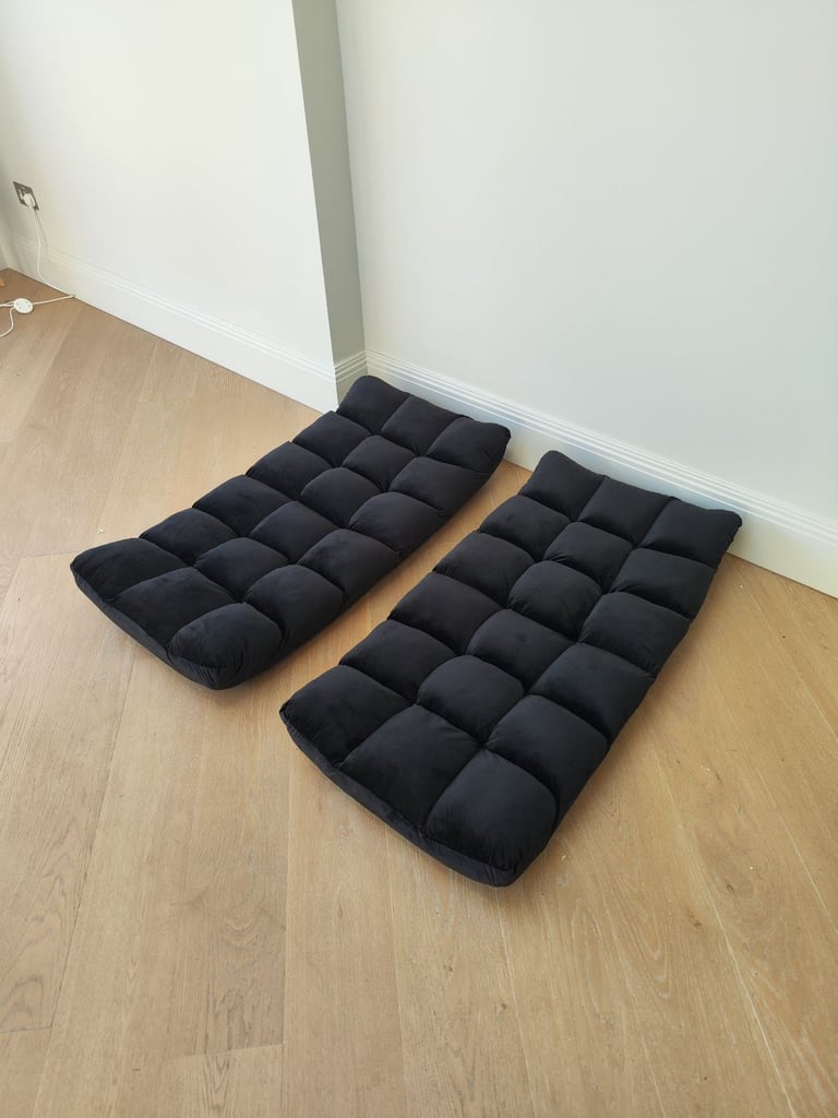 2 x Adjustable Black Floor Chairs