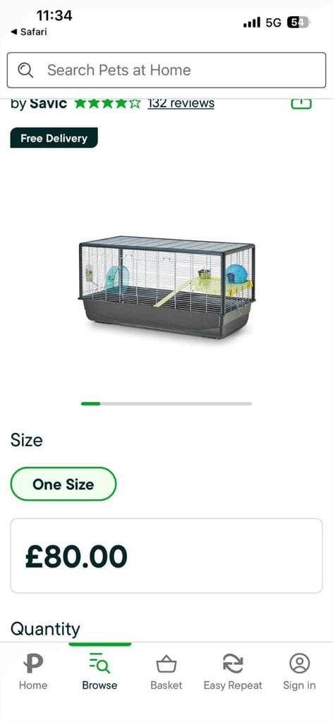 Hamster cage savic 100cm long was 80