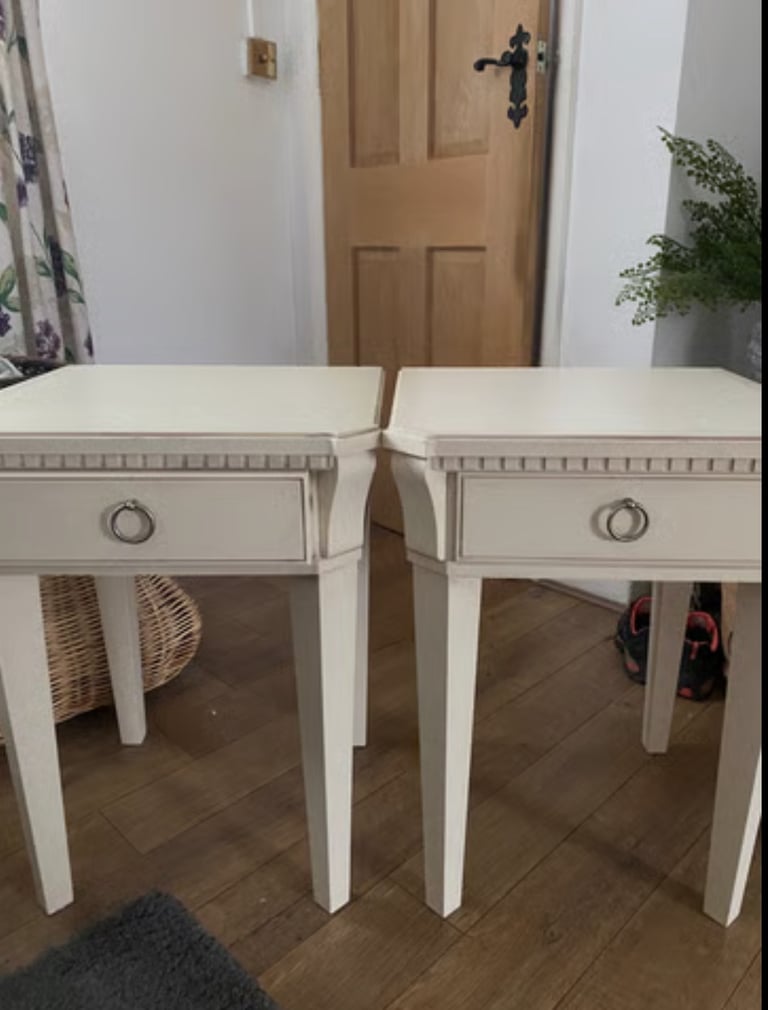 image for I have 2 cream bed side cabinets good condition brought from John Lewis 