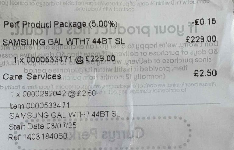 Samsung Galaxy Watch7 44 mm (Bluetooth, Silver) – Boxed + Receipt – Like New