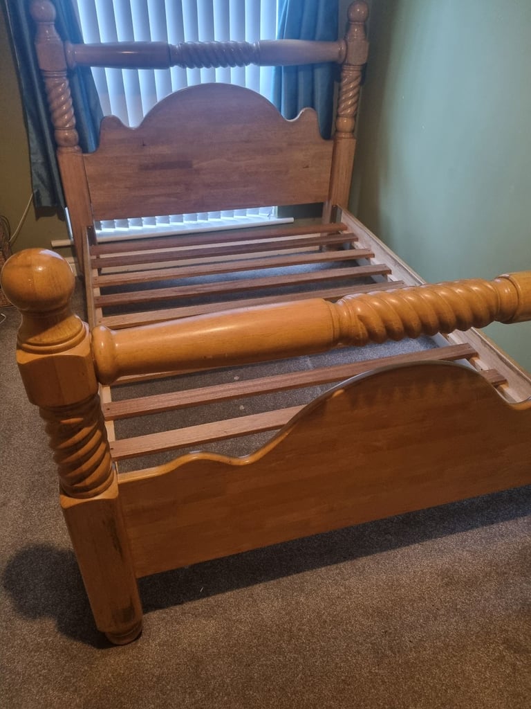 Double bed solid wood