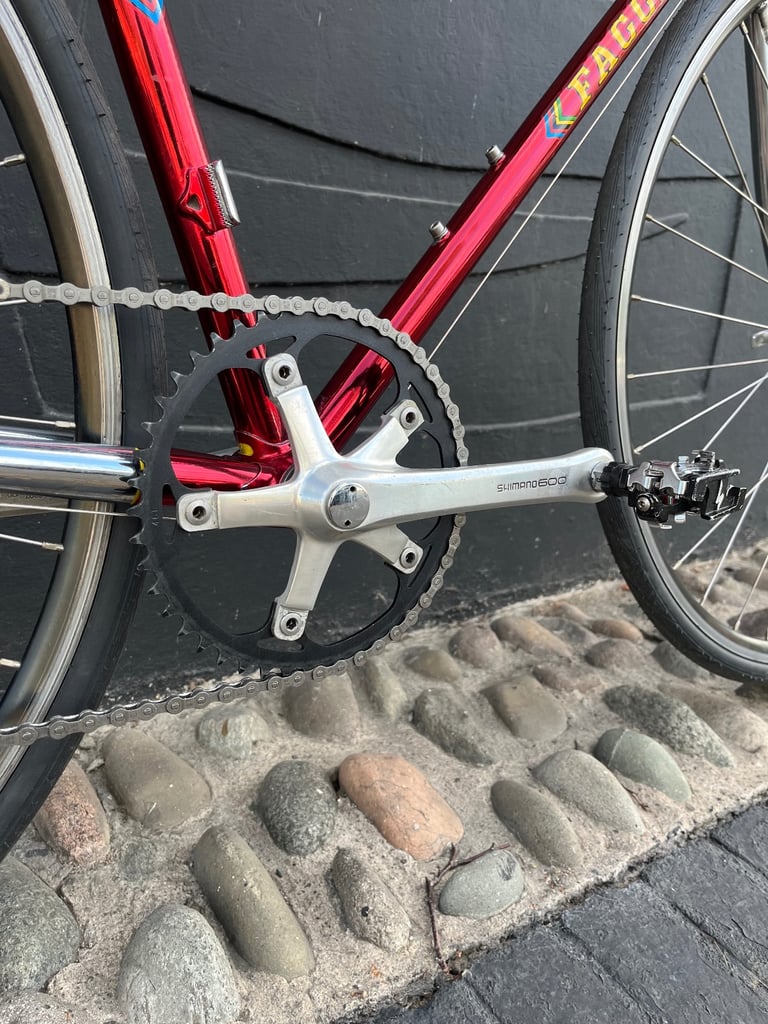 Fully serviced vintage Italian flat bar Road bike Faggin Columbus