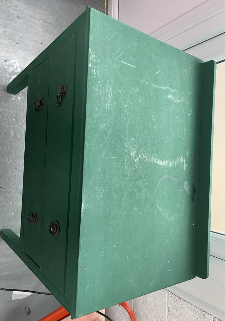 Green painted wooden drawers